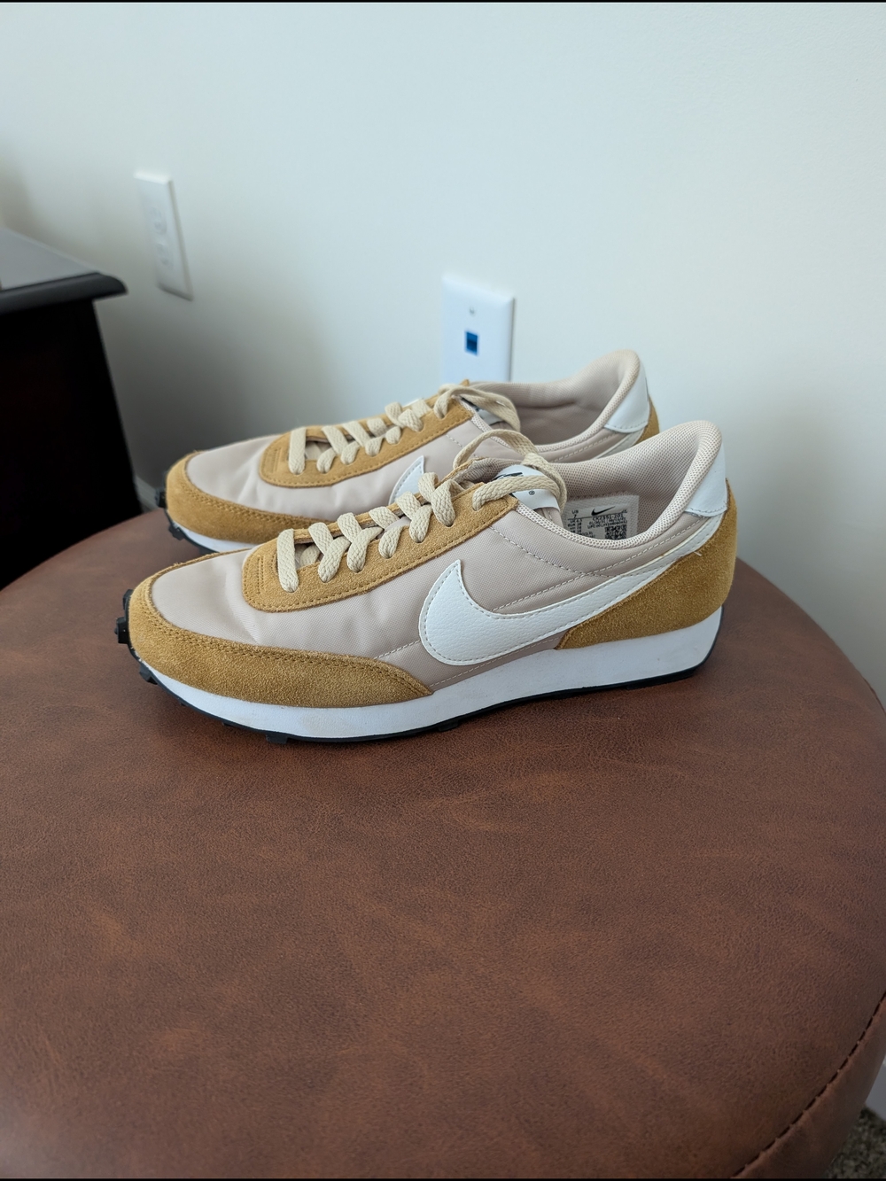 Nike Women's Retro Runner Sneakers in Beige and Mustard